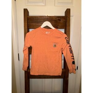 Carhartt Kids Orange Long Sleeve Graphic T Shirt Size S 8 10